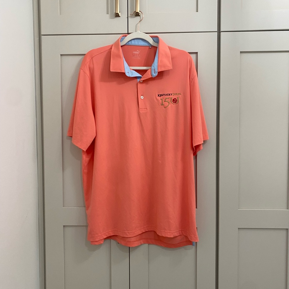 150th Kentucky Derby Puma Polo with light blue collar